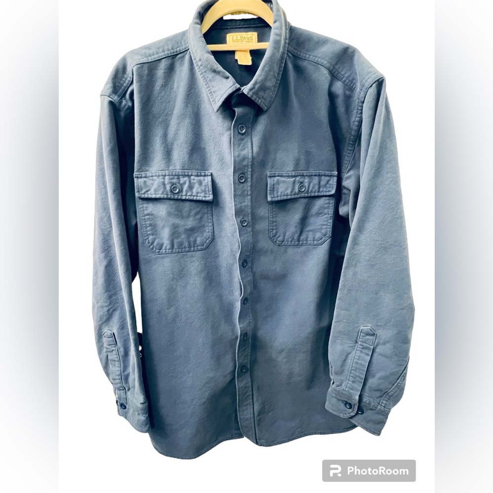 LL Bean Blue Chamois Cloth Shirt XLT